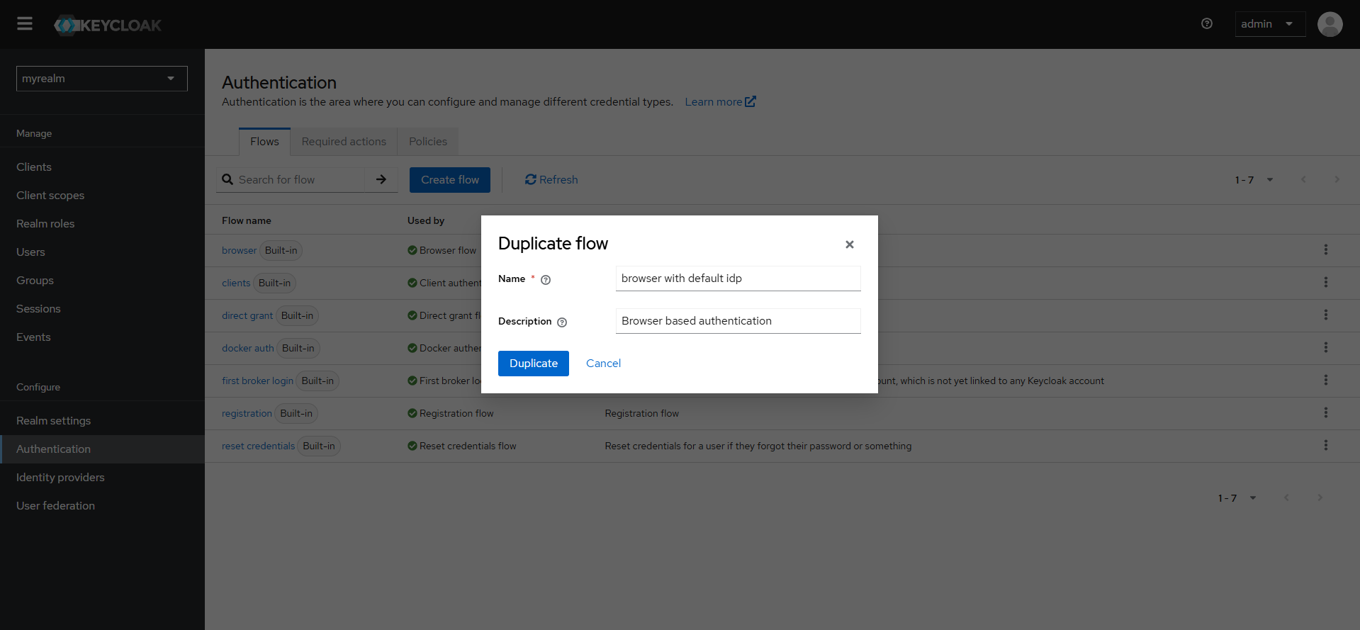 Keycloak Authentifizierungsfluss 02