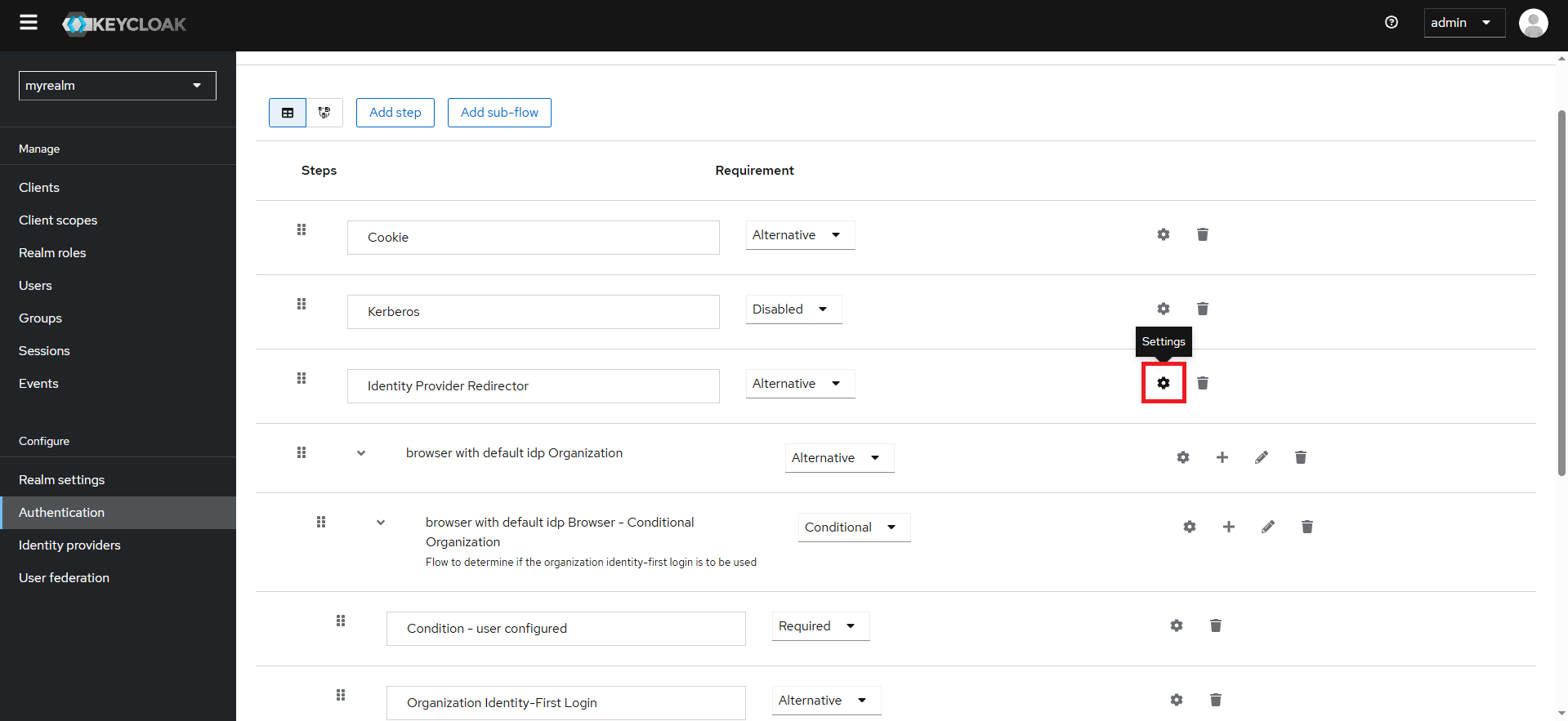 Keycloak Authentifizierungsfluss 03